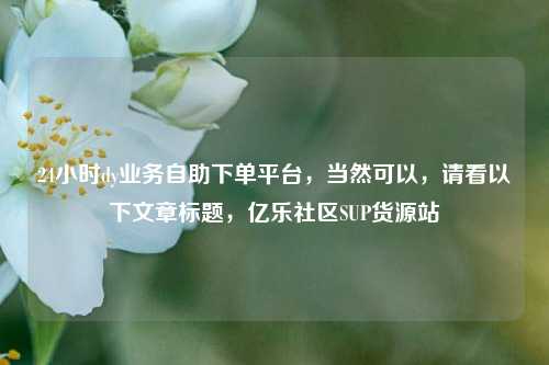 24小时dy业务自助下单平台	，当然可以，请看以下文章标题，亿乐社区SUP货源站  第1张